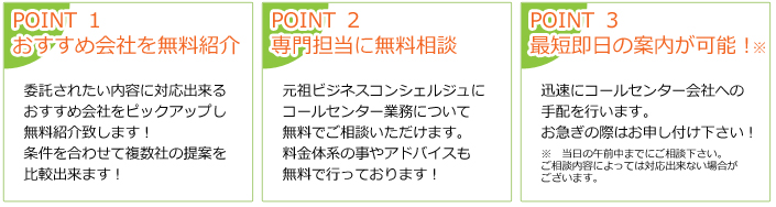 コールセンター代行お問合せポイント