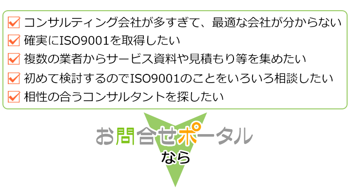 ISO9001取得・更新支援検討のお困りごと