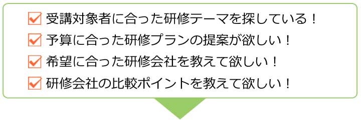 プレゼンテーション研修のよく頂くご相談・お問合せ内容